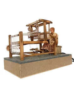 Animated Traditional Weaver at a Loom - 30 cm