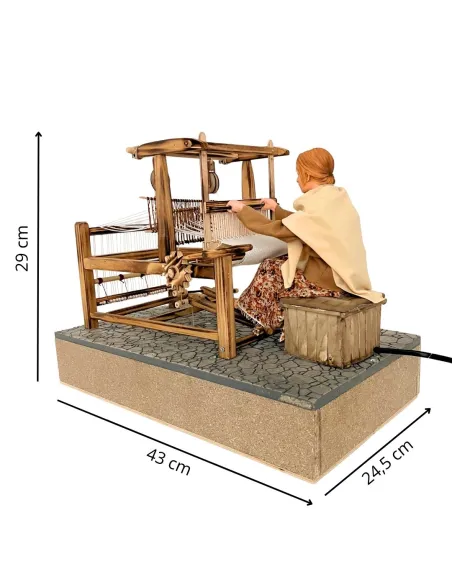 Animated Traditional Weaver at a Loom - 30 cm