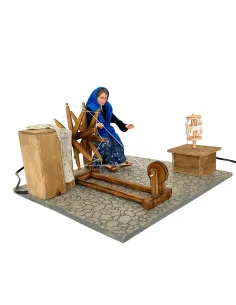 Donna che fila popolare in movimento 30 cm 2