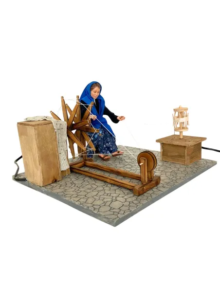 Donna che fila popolare in movimento 30 cm