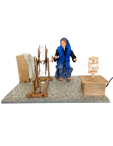 Donna che fila popolare in movimento 30 cm