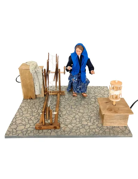 Donna che fila popolare in movimento 30 cm