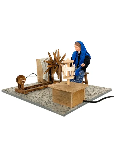 Donna che fila popolare in movimento 30 cm