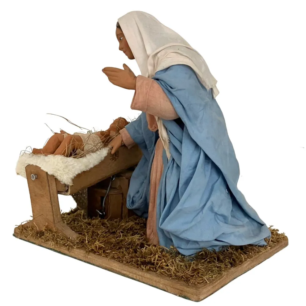 Animated 30 cm Terracotta Madonna and Infant Jesus