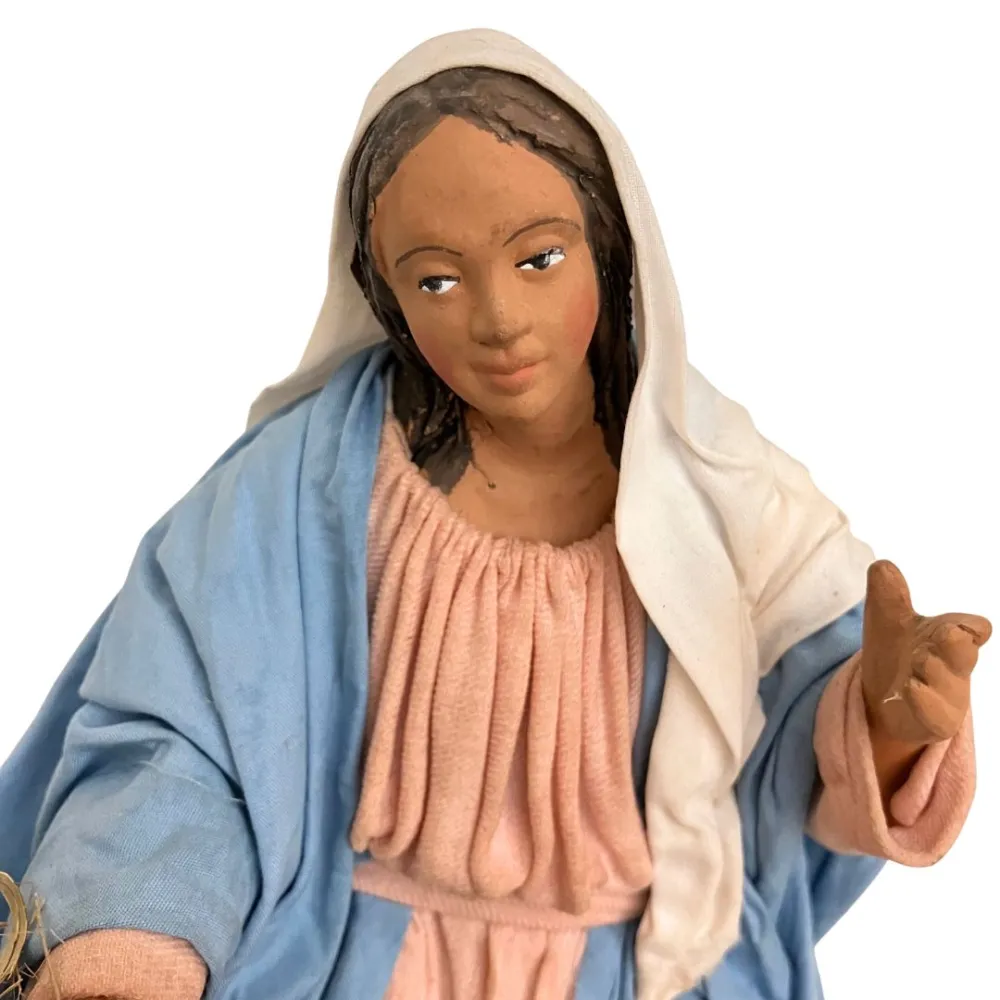 Animated 30 cm Terracotta Madonna and Infant Jesus