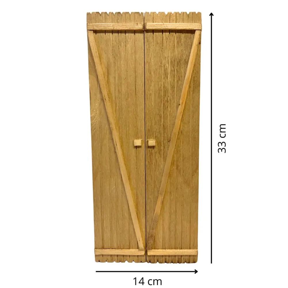 Rectangular double-door gate for 30 cm Nativity figures