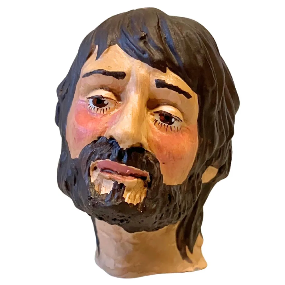 Bearded Man Head with Long Hair for 30 cm Nativity Figures