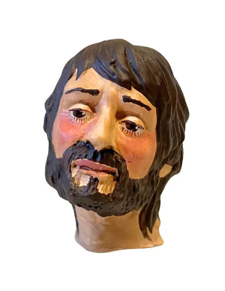 Bearded Man Head with Long Hair for 30 cm Nativity Figures