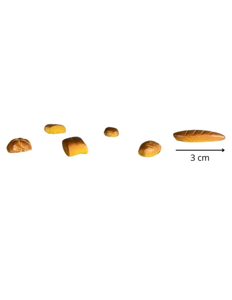 Set of Six Assorted Plaster Breads for 10–15 cm Nativity Figures