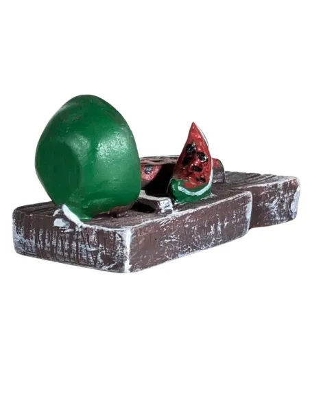 Tagliere con anguria in resina per statue da 10-15 cm