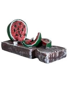 Tagliere con anguria in resina per statue da 10-15 cm