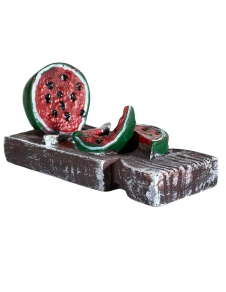 Tagliere con anguria in resina per statue da 10-15 cm