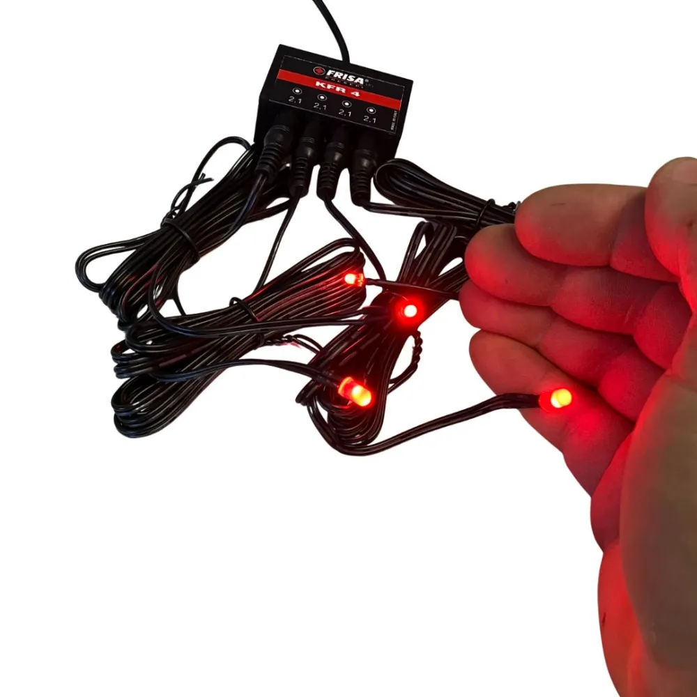 Complete Set of 4 Red LED Fires