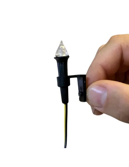 Flickering yellow torch with cable, standalone, for 20–30 cm Nativity figures