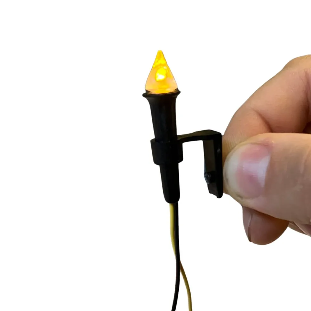 Flickering yellow torch with cable, standalone, for 20–30 cm Nativity figures