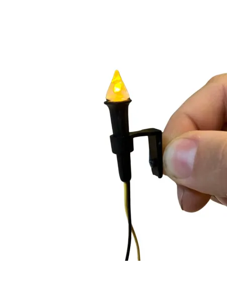 Flickering yellow torch with cable, standalone, for 20–30 cm Nativity figures