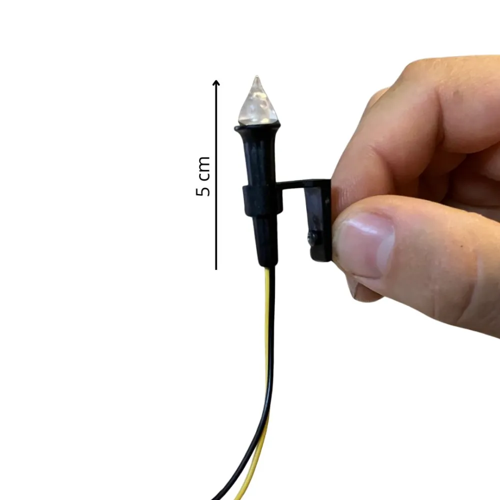 Flickering yellow torch with cable, standalone, for 20–30 cm Nativity figures