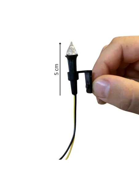 Torcia tremolante luce gialla autonoma con cavo per statue da 20-30 cm