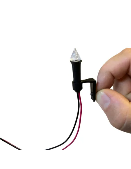 Flickering torch with red LED light and power cable, suitable for 20–30 cm Nativity figures