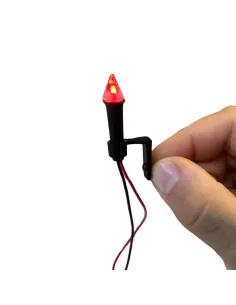 Flickering torch with red LED light and power cable, suitable for 20–30 cm Nativity figures