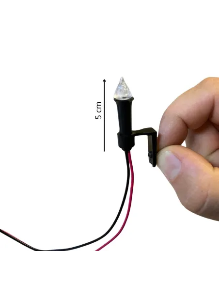 Flickering torch with red LED light and power cable, suitable for 20–30 cm Nativity figures