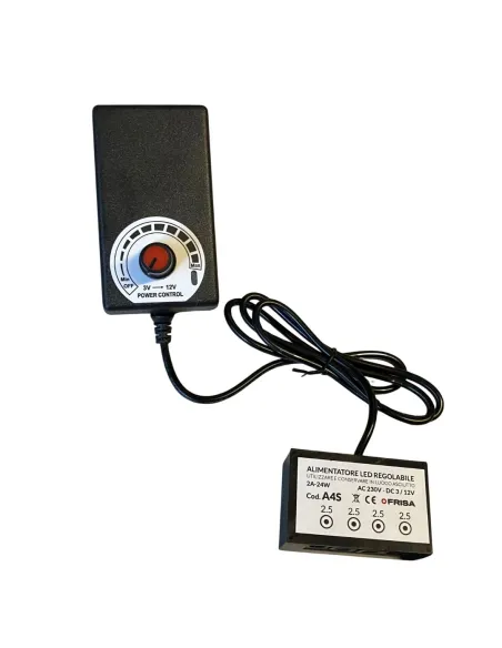 Alimentatore regolabile 3-12 volt con 4 uscite 2,5 mm