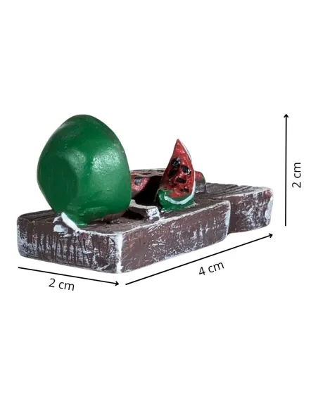 Tagliere con anguria in resina per statue da 10-15 cm