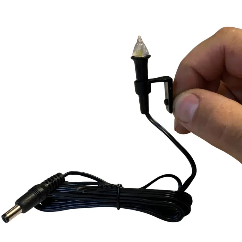 Yellow torch light with 2.1 mm plug, suitable for 20–30 cm Nativity figures