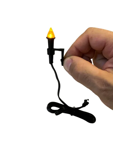 Yellow torch light with 2.1 mm plug, suitable for 20–30 cm Nativity figures