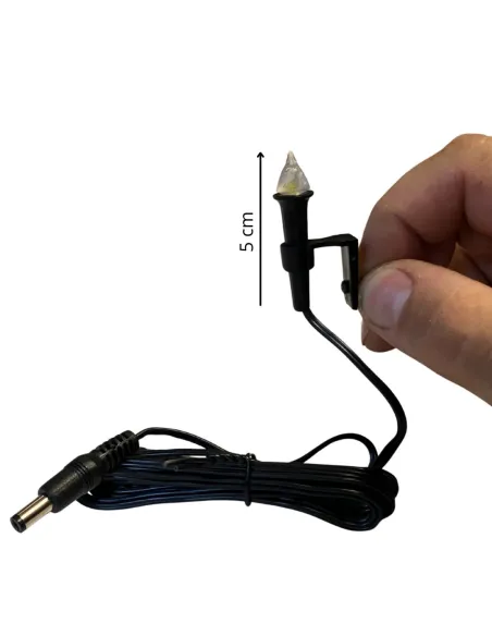 Torcia luce gialla completa di spinotto 2,1 mm per statue da 20-30 cm