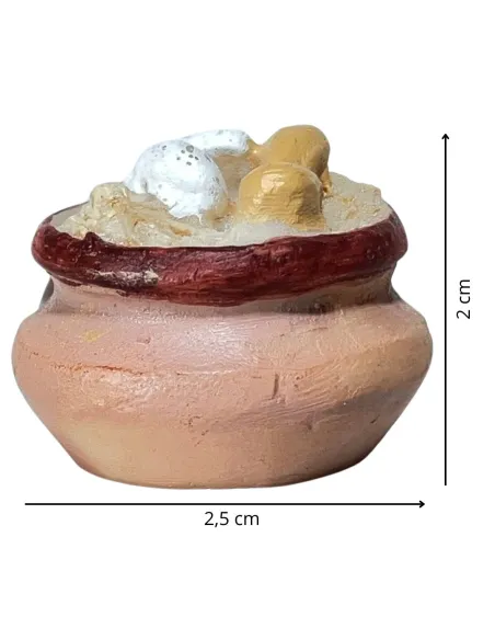 Pentola con uova in resina per statue da 15-20 cm