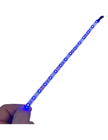 Striscia 15 led blu completa di spinotto 2,5 mm