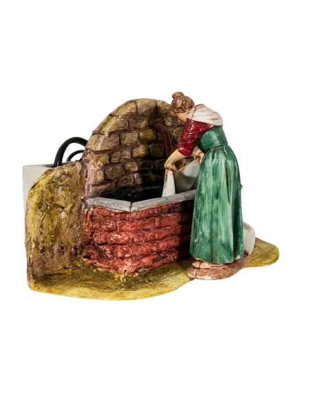 Lavandaia Landi alla fonte con movimento acqua 10 cm