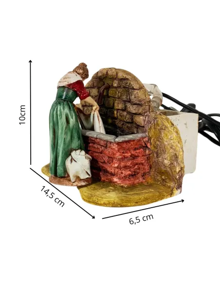 Lavandaia Landi alla fonte con movimento acqua 10 cm