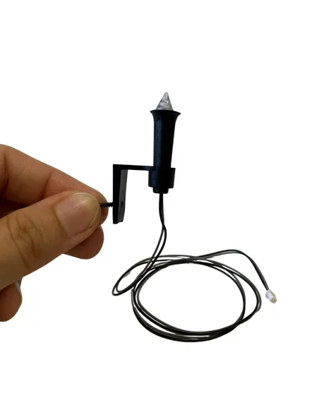 Miniature red torch light for micro lighting systems, suitable for 20–30 cm Nativity figures
