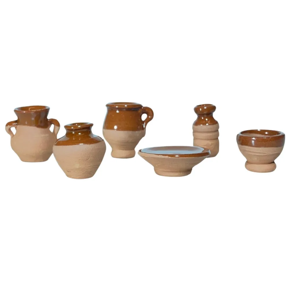 Set 6 pezzi in terracotta smaltata per statue da 20 cm