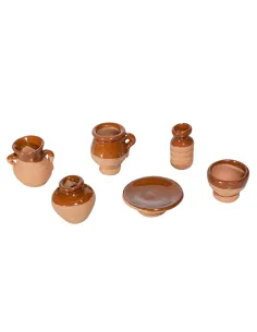 Set of 6 Glazed Terracotta Pieces for 20 cm Nativity Figures