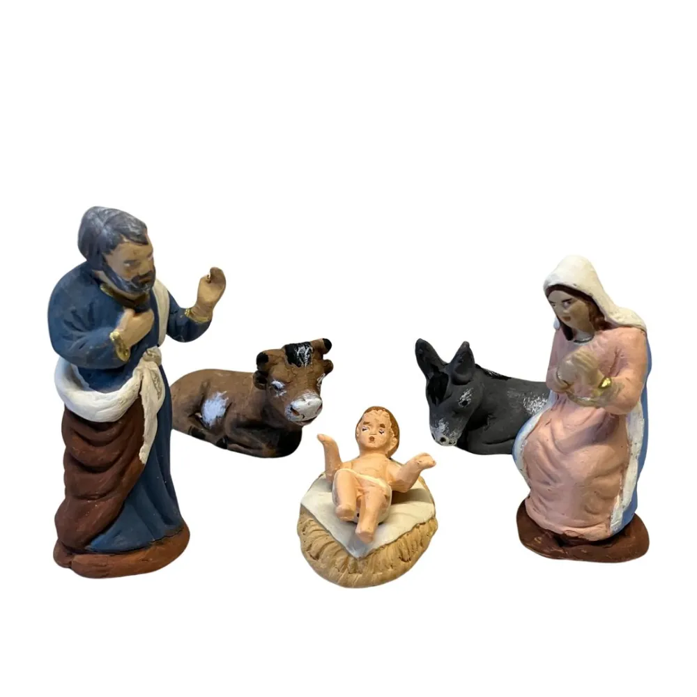 7 cm Terracotta Five-Piece Nativity Set