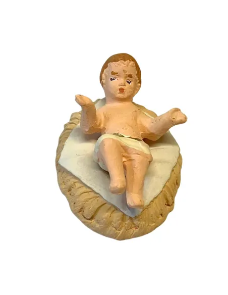 7 cm Terracotta Infant Jesus with Cradle