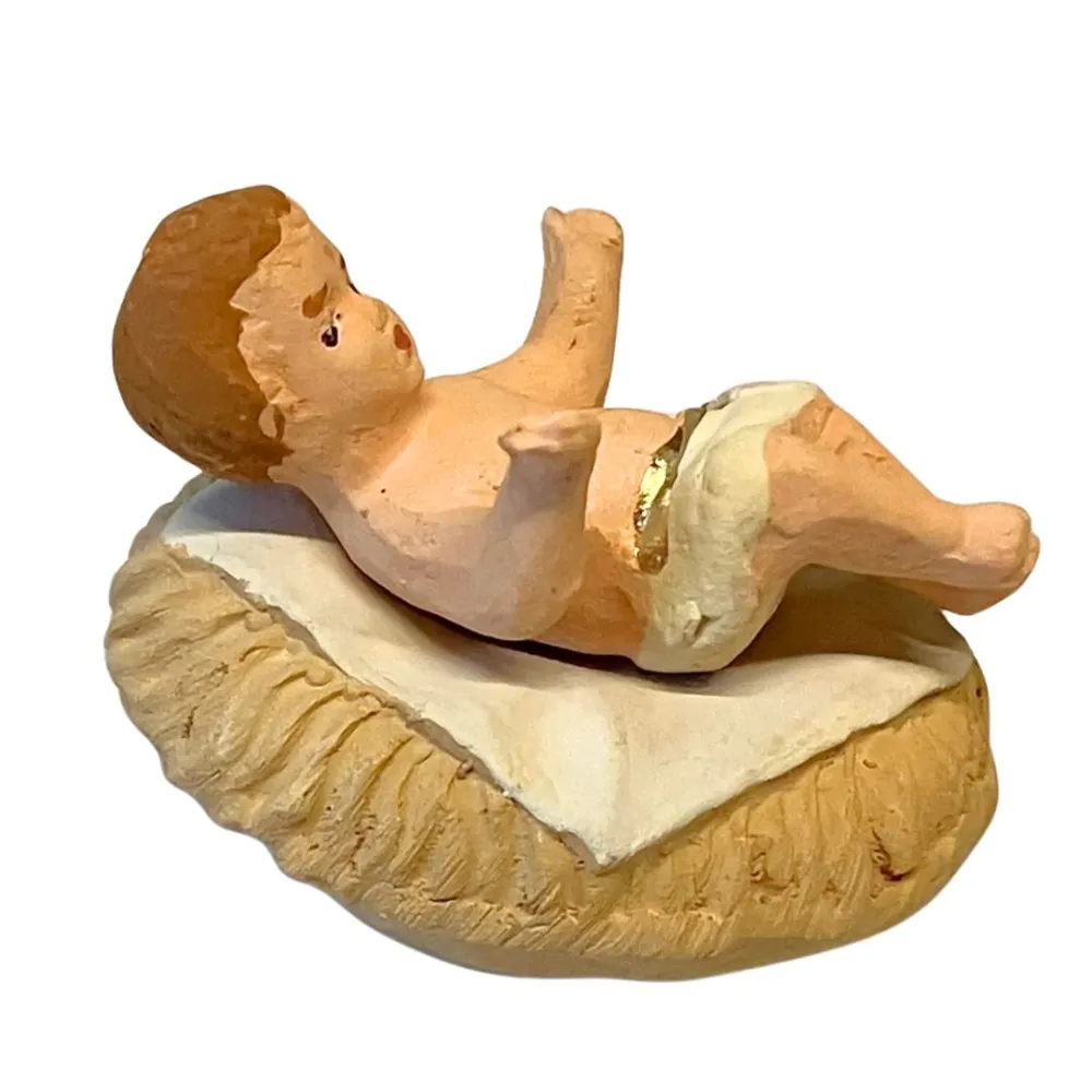 7 cm Terracotta Infant Jesus with Cradle