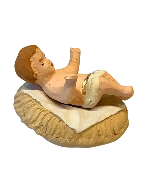 7 cm Terracotta Infant Jesus with Cradle