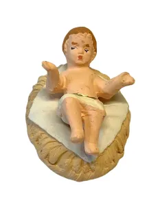 7 cm Terracotta Infant Jesus with Cradle