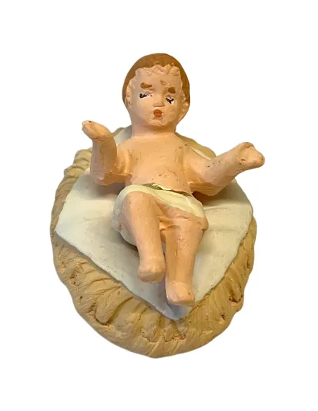 7 cm Terracotta Infant Jesus with Cradle