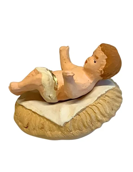7 cm Terracotta Infant Jesus with Cradle