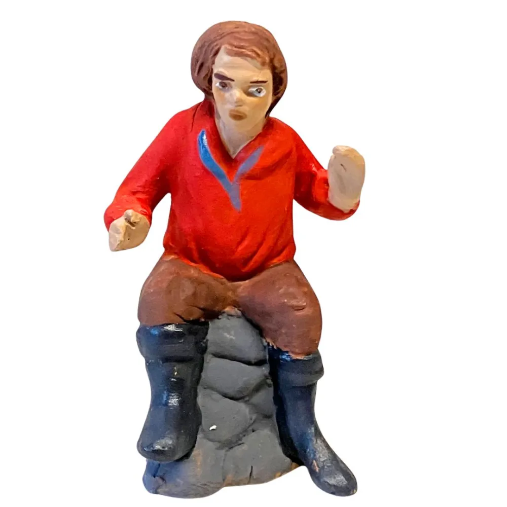 7 cm Terracotta Seated Villager