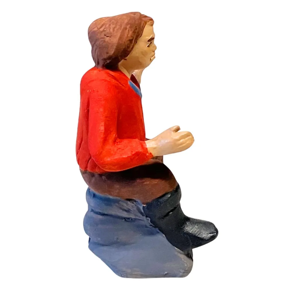 7 cm Terracotta Seated Villager