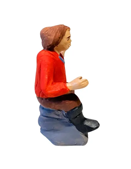 Uomo seduto in terracotta 7 cm
