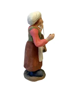 Donna con prosciutto in terracotta 7 cm 2