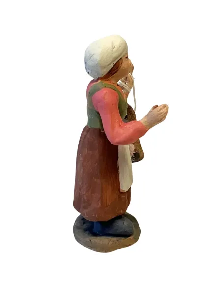 Donna con prosciutto in terracotta 7 cm