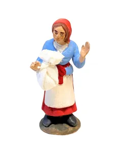 Donna con sacco in terracotta 7 cm